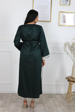 Charger l'image dans la galerie, Robe de soirée Tafta manches longues avec perles grise