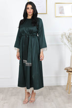 Charger l'image dans la galerie, Robe de soirée Tafta manches longues avec perles grise